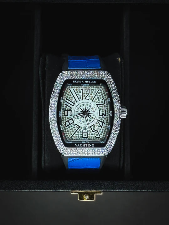 Diamond Dial Watch with Premium Leather Straps