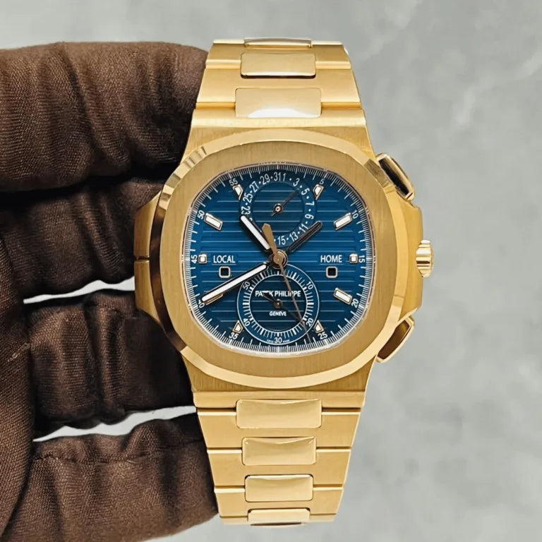 Nautilus Travel Time Rose Gold Blue Dial