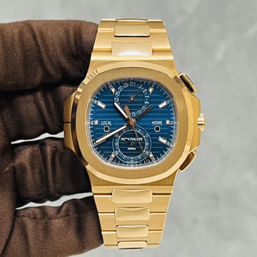 Nautilus Travel Time Rose Gold Blue Dial